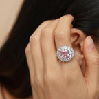 Pink Zircon Crown Ring