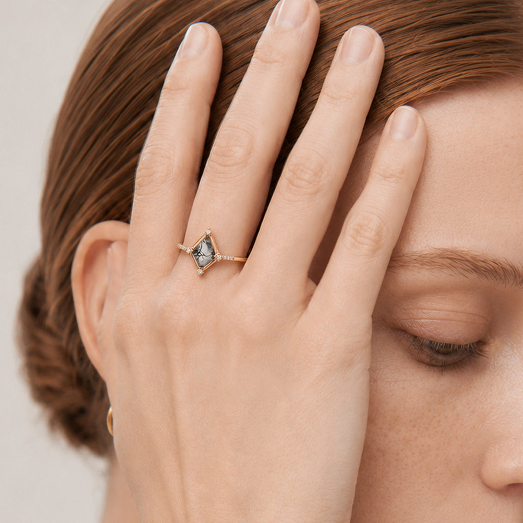 Moss Agate Radiant Ring