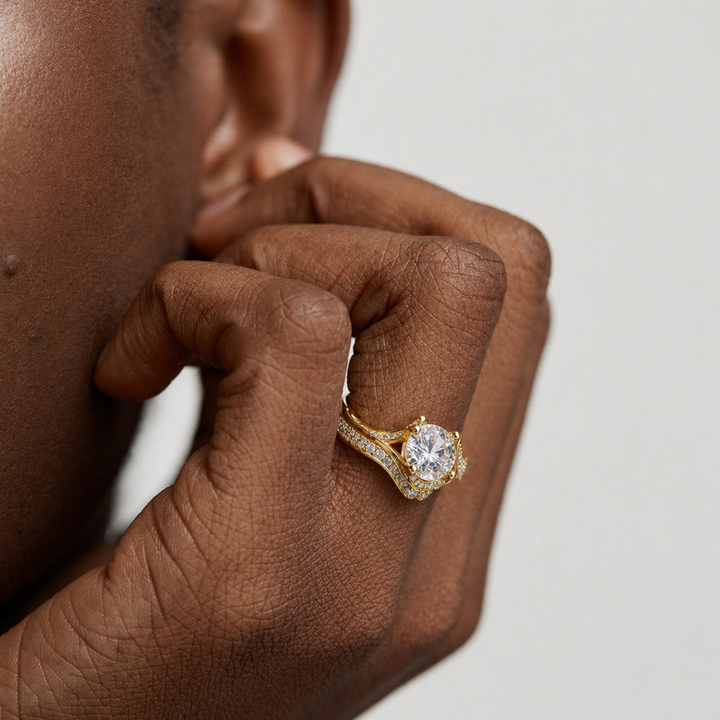 3 ct Moissanite Gold Ring
