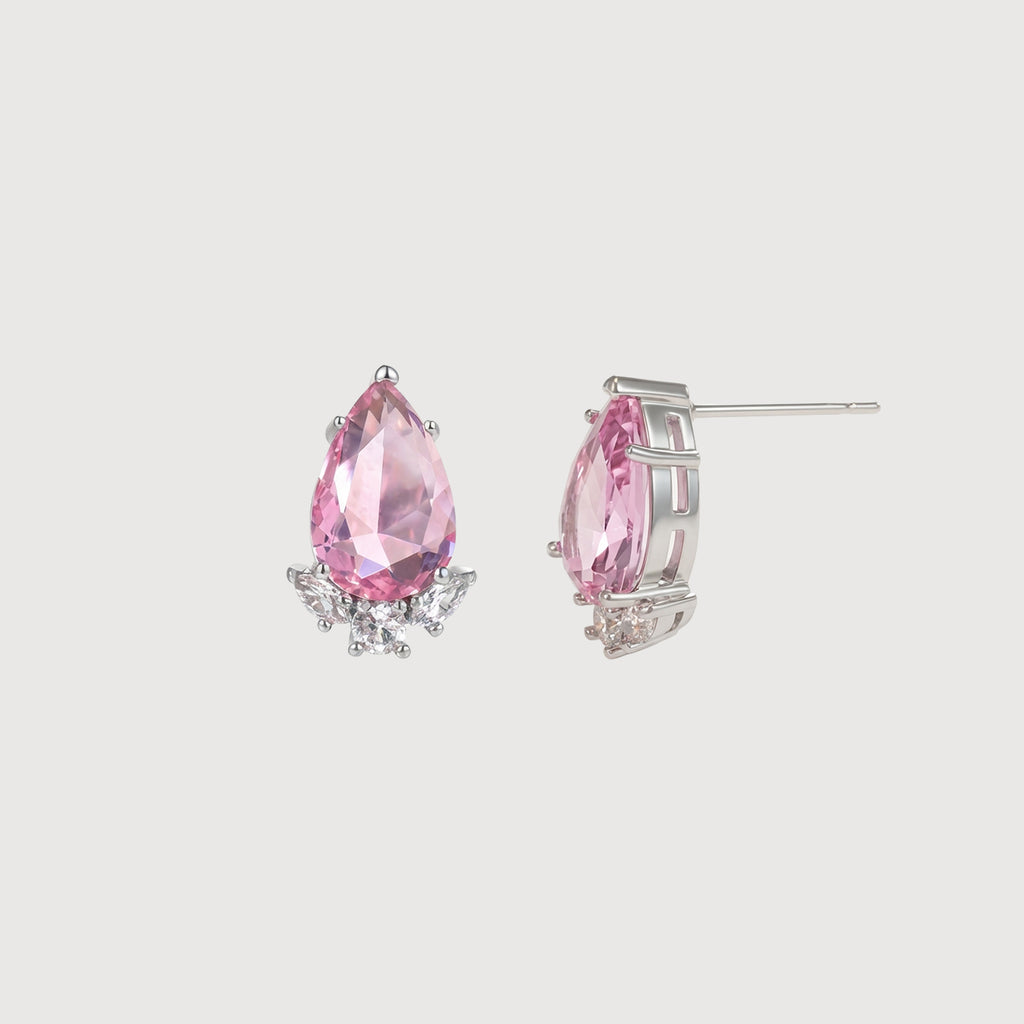 Pear-Shaped Zirconia Drop Earrings