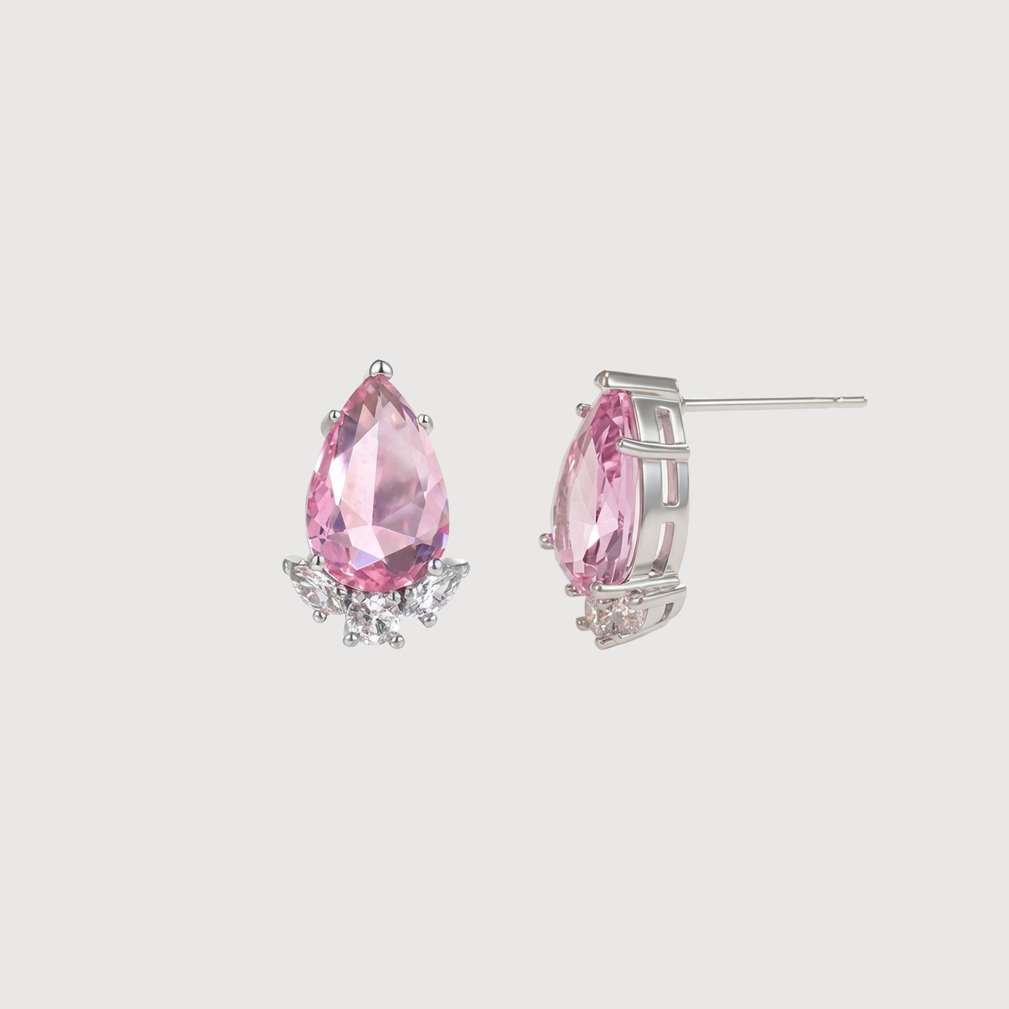 Pear-Shaped Zirconia Drop Earrings