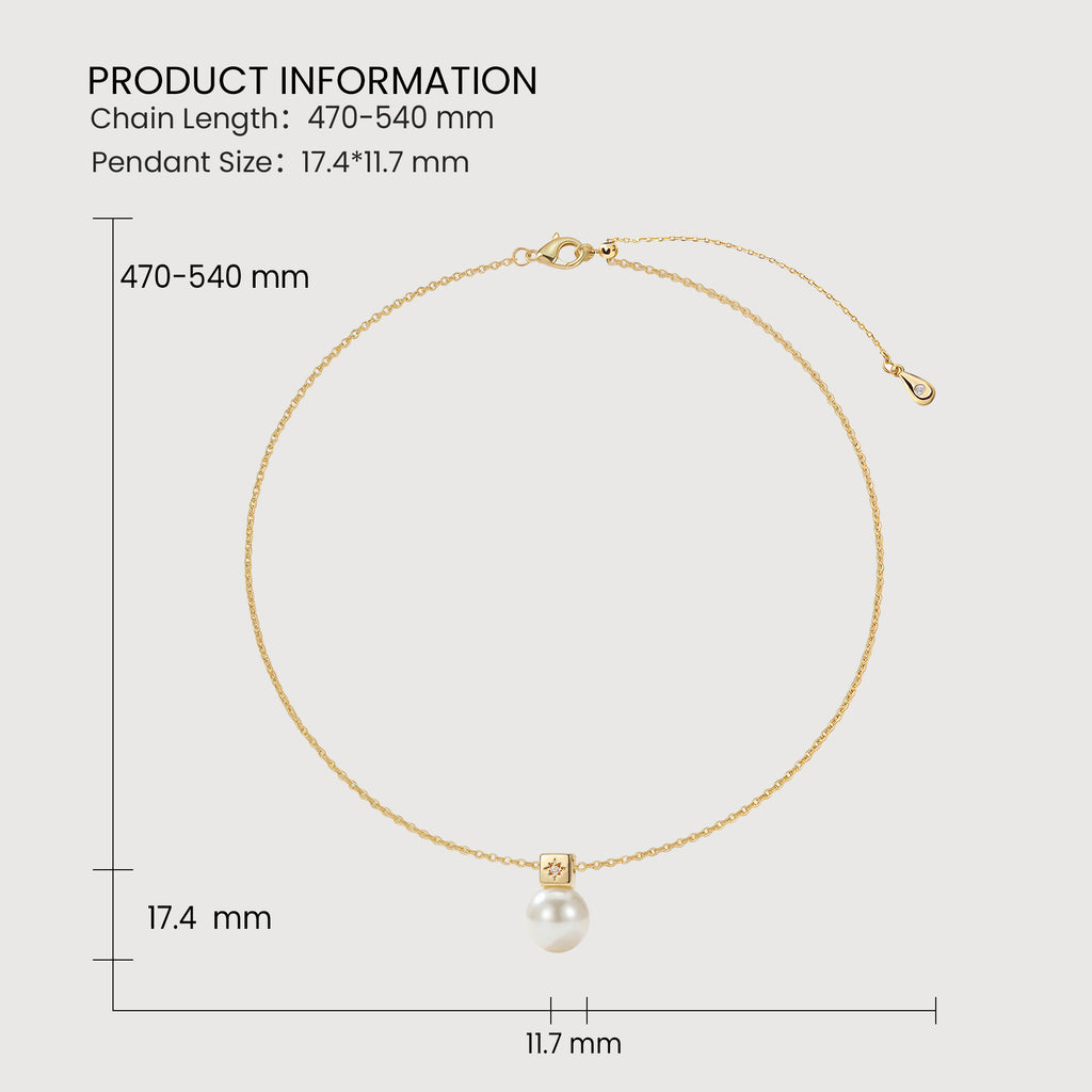 Gold Pearl Star Necklace