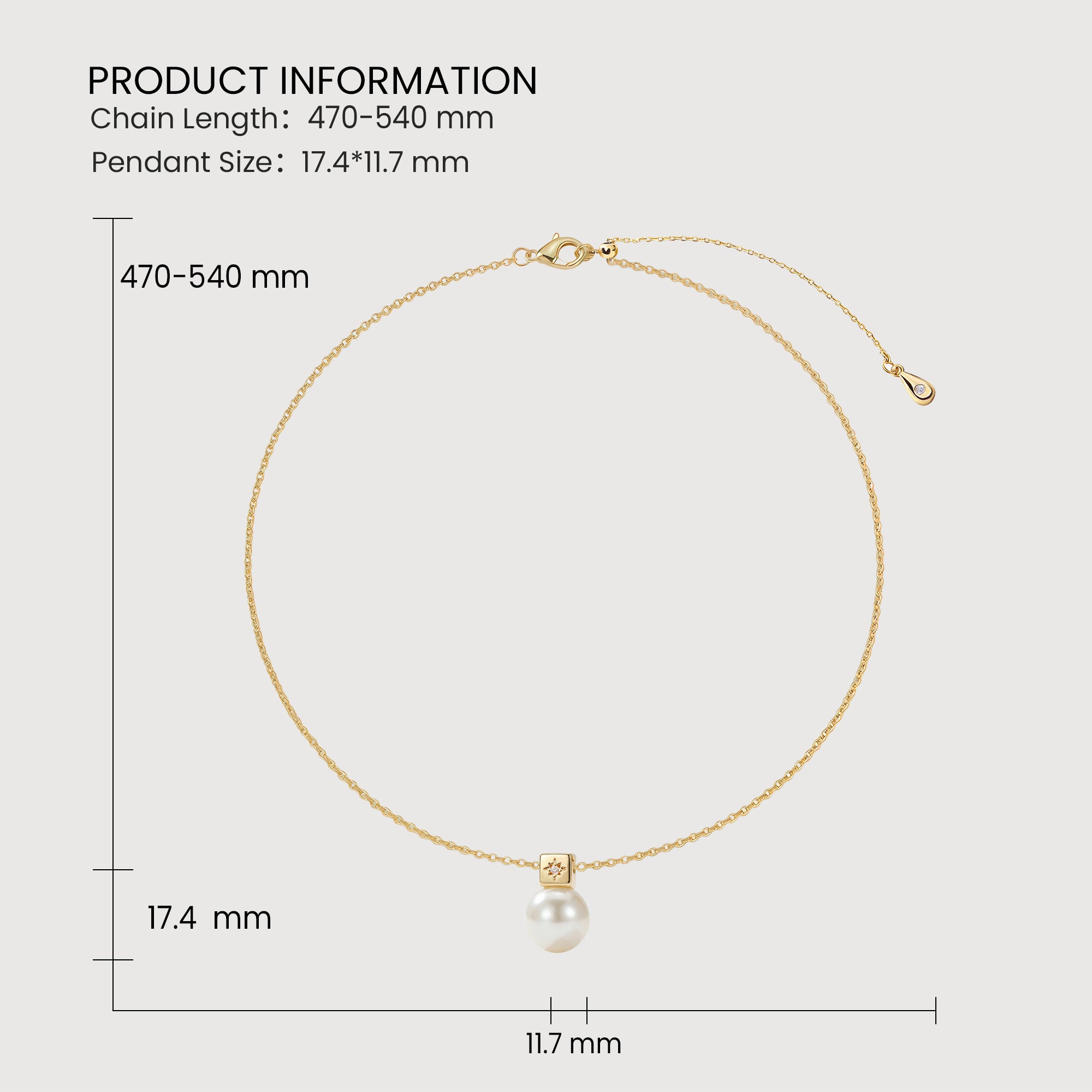 Gold Pearl Star Necklace
