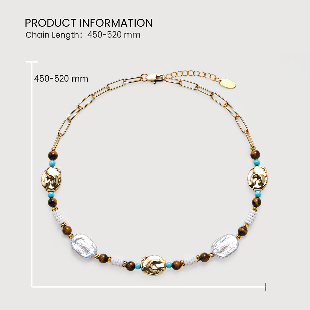 Gold Baroque Pearl Necklace