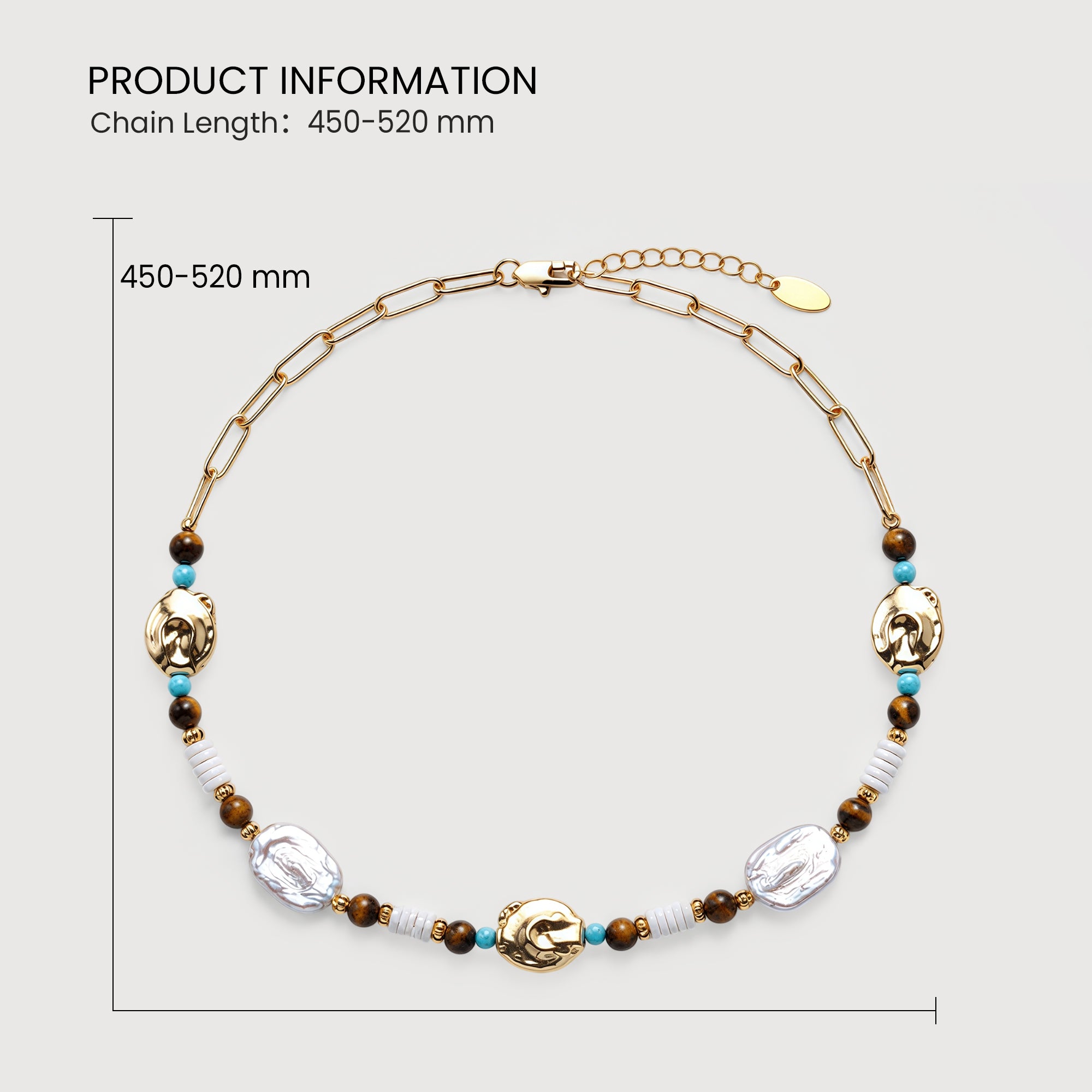 Gold Baroque Pearl Necklace