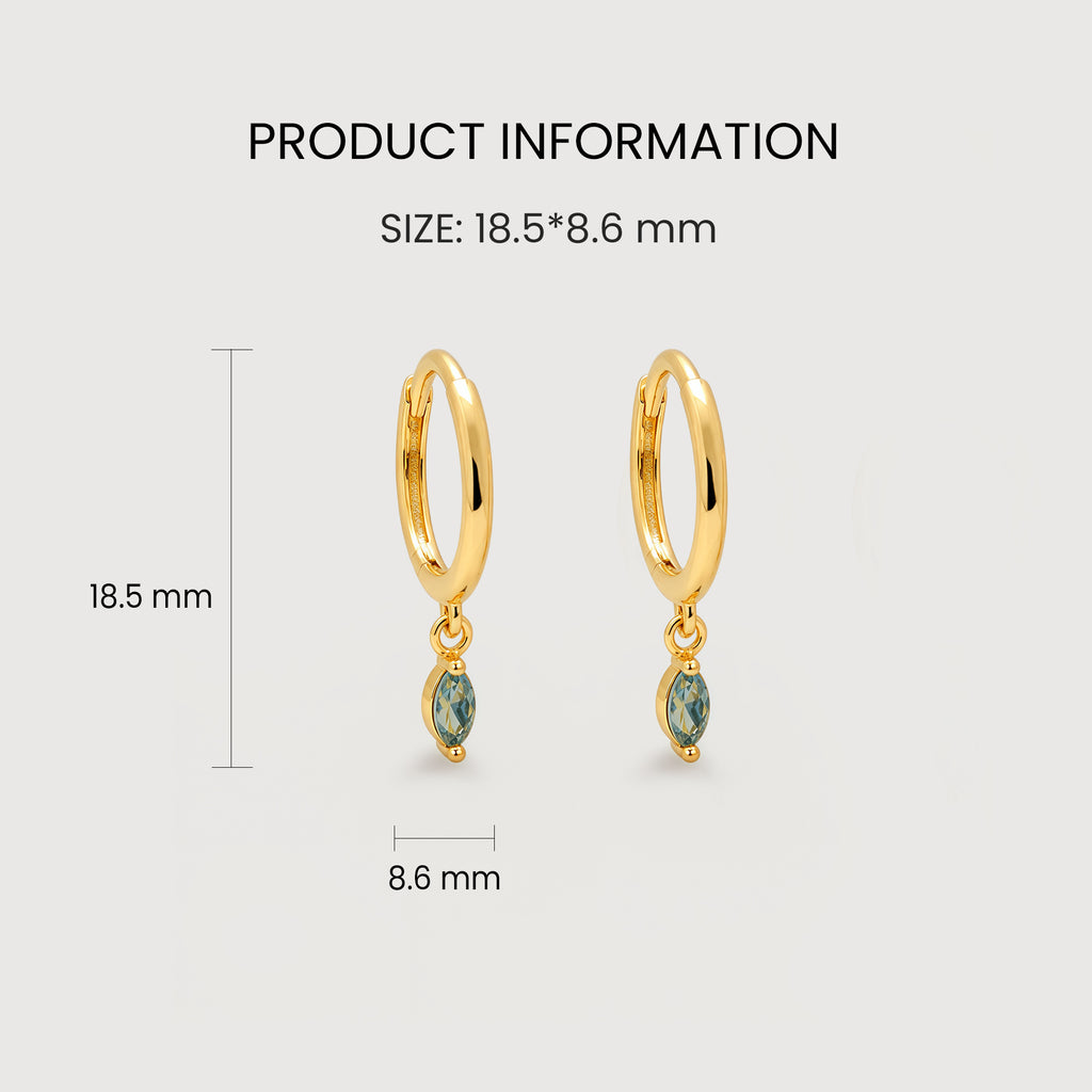 Natural Stone Drop Huggies