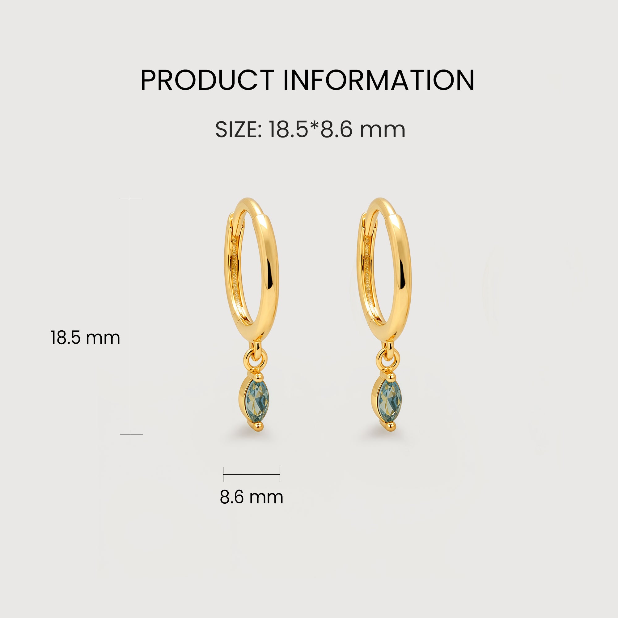 Natural Stone Drop Huggies