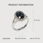 Dark Zircon Halo Ring