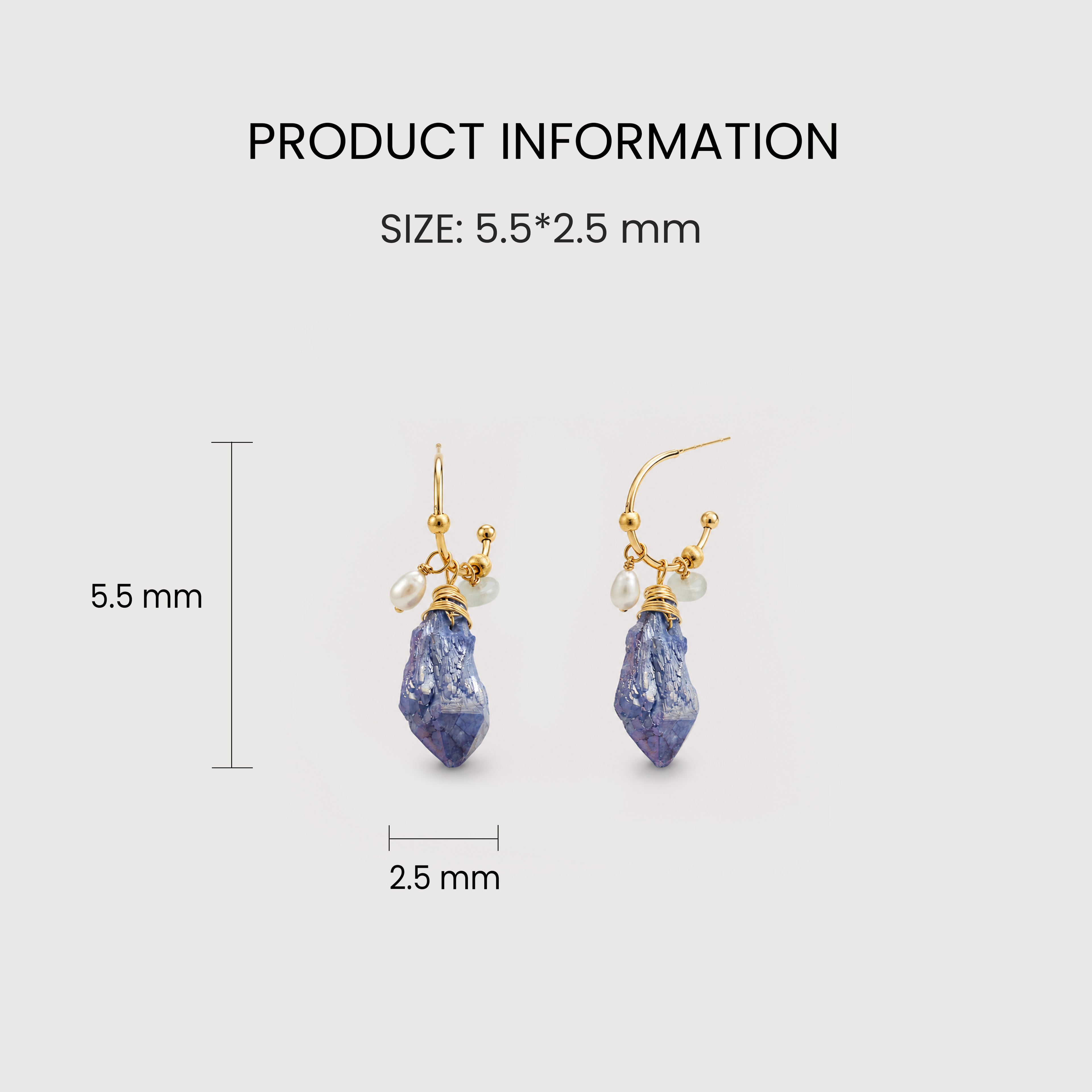 Gold Kyanite Pearl Studs