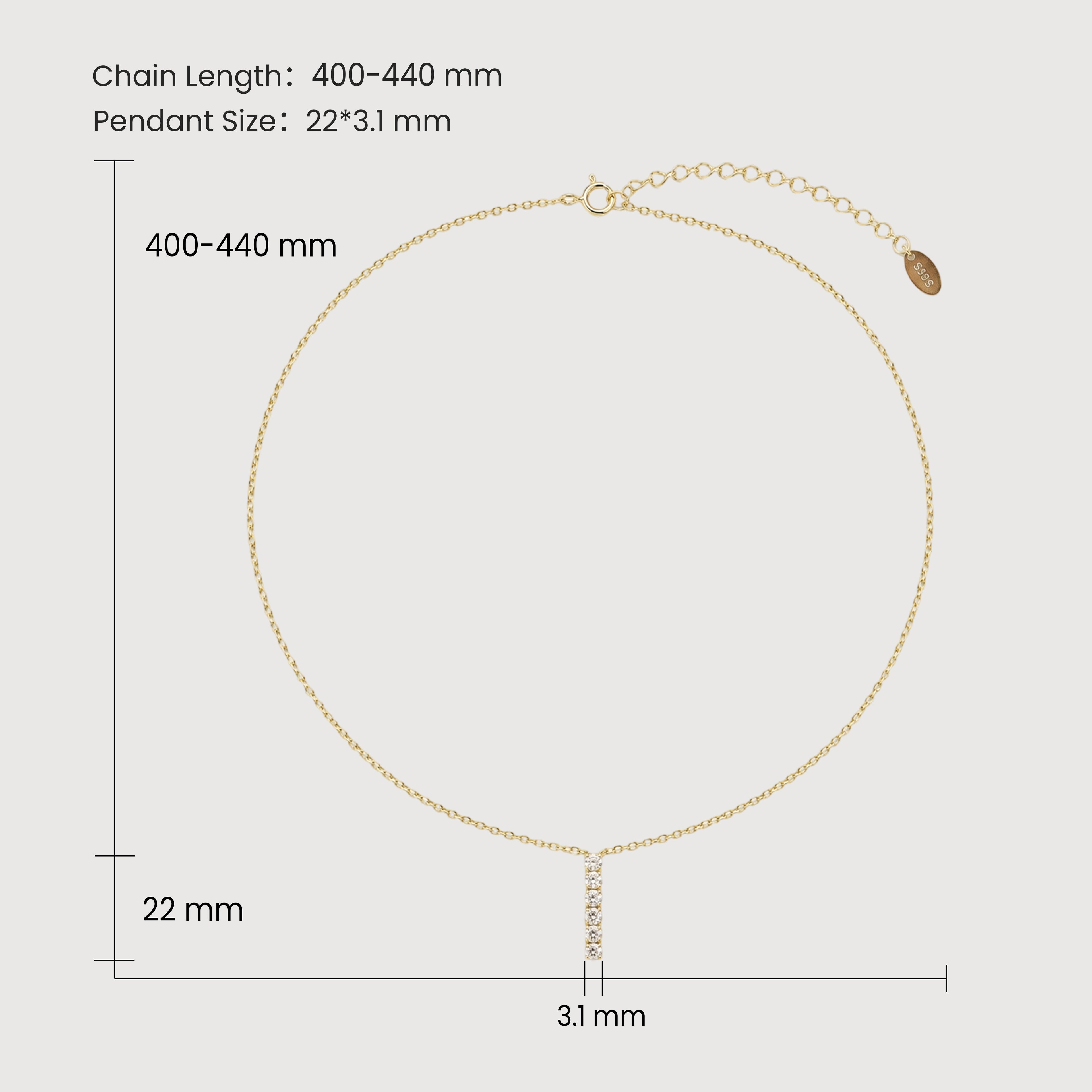 Zircon Bar Necklace