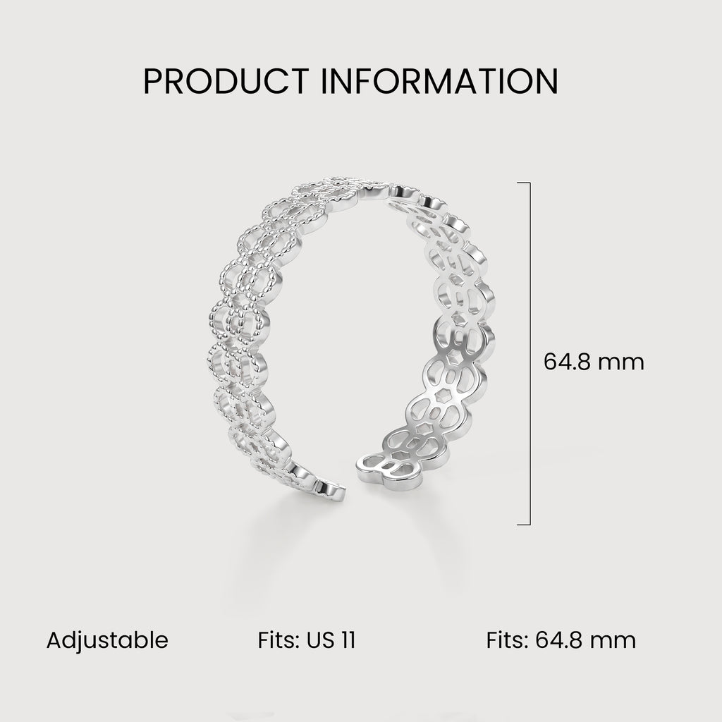Silver Lace Open Ring