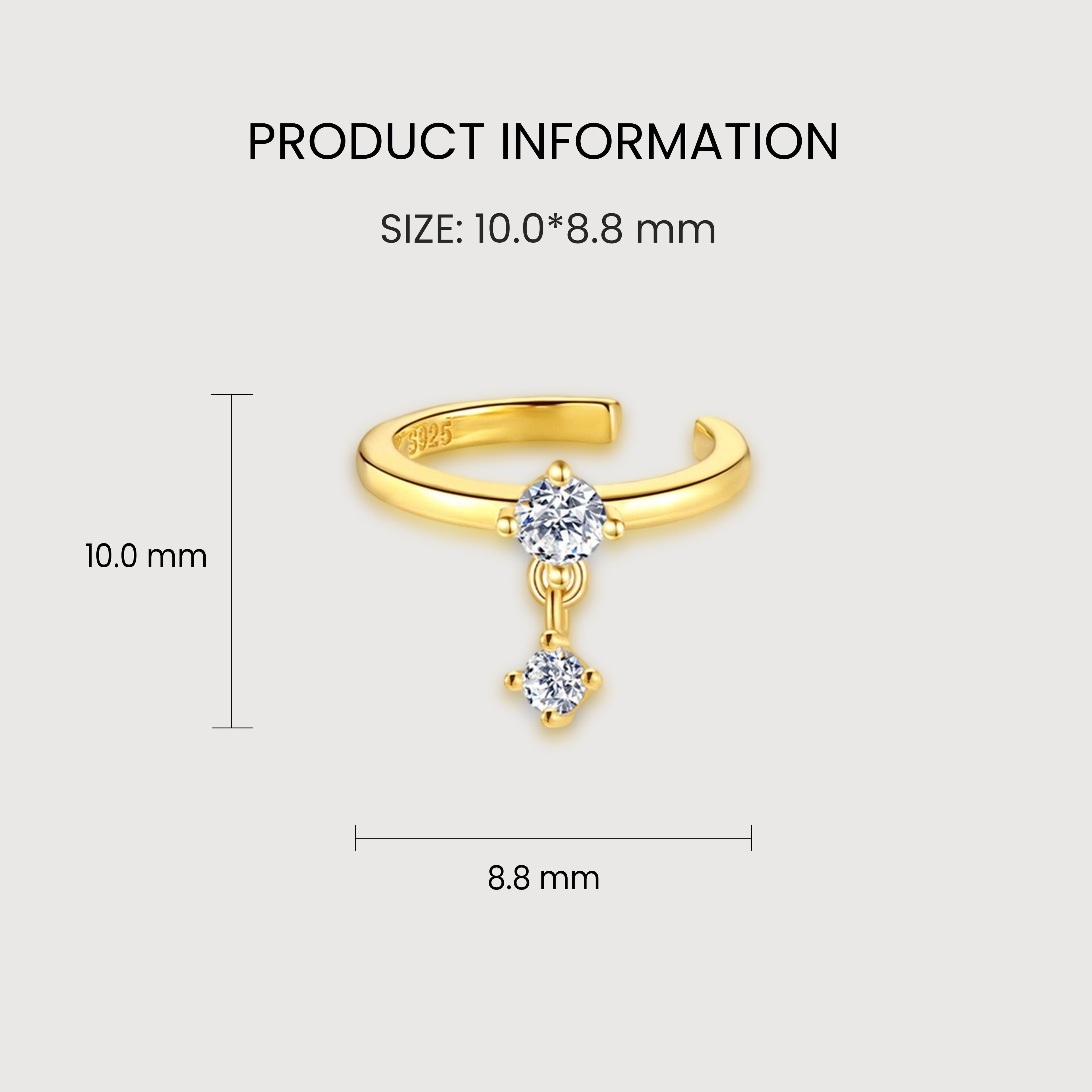 Zircon Drop Ear Cuff