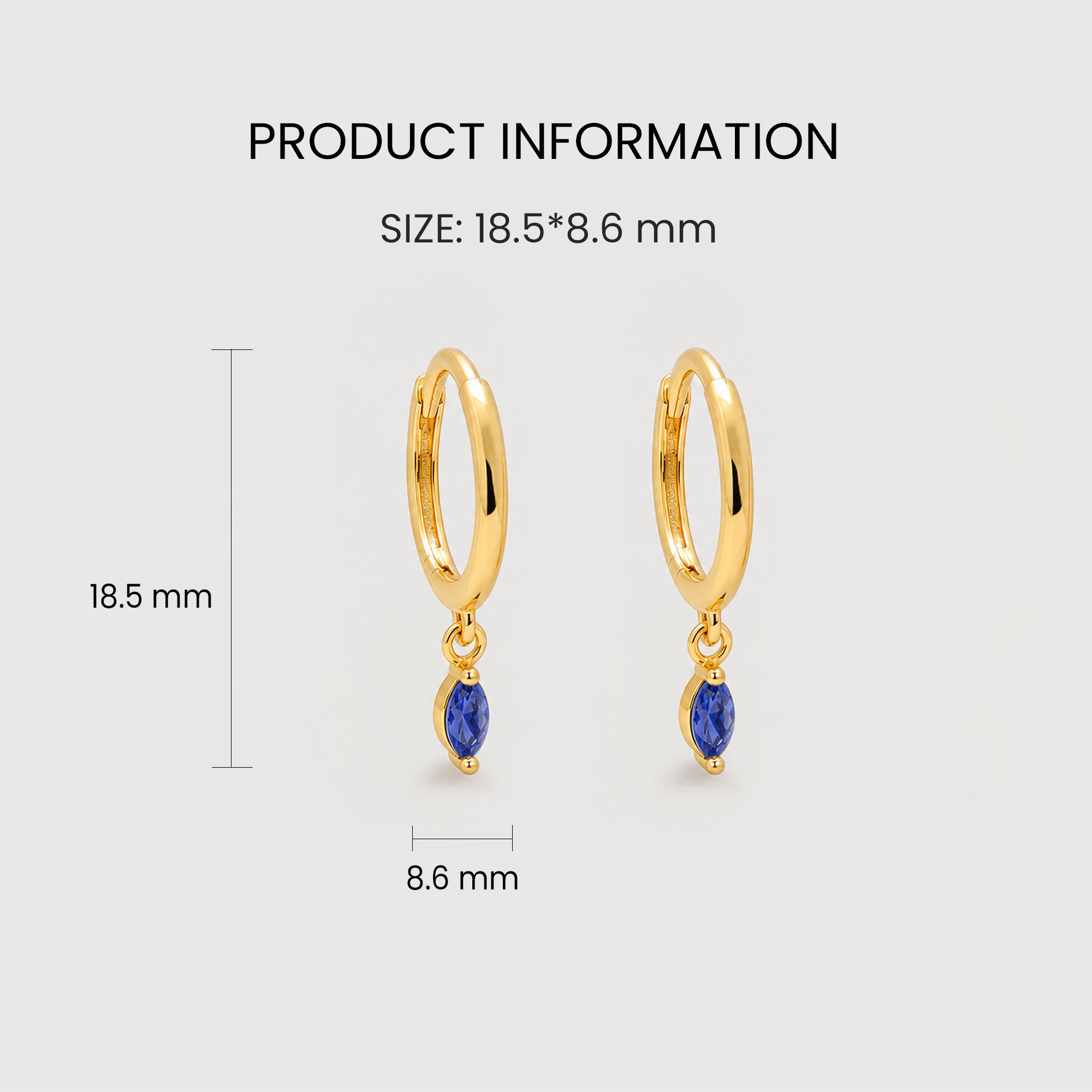 Natural Stone Drop Huggies