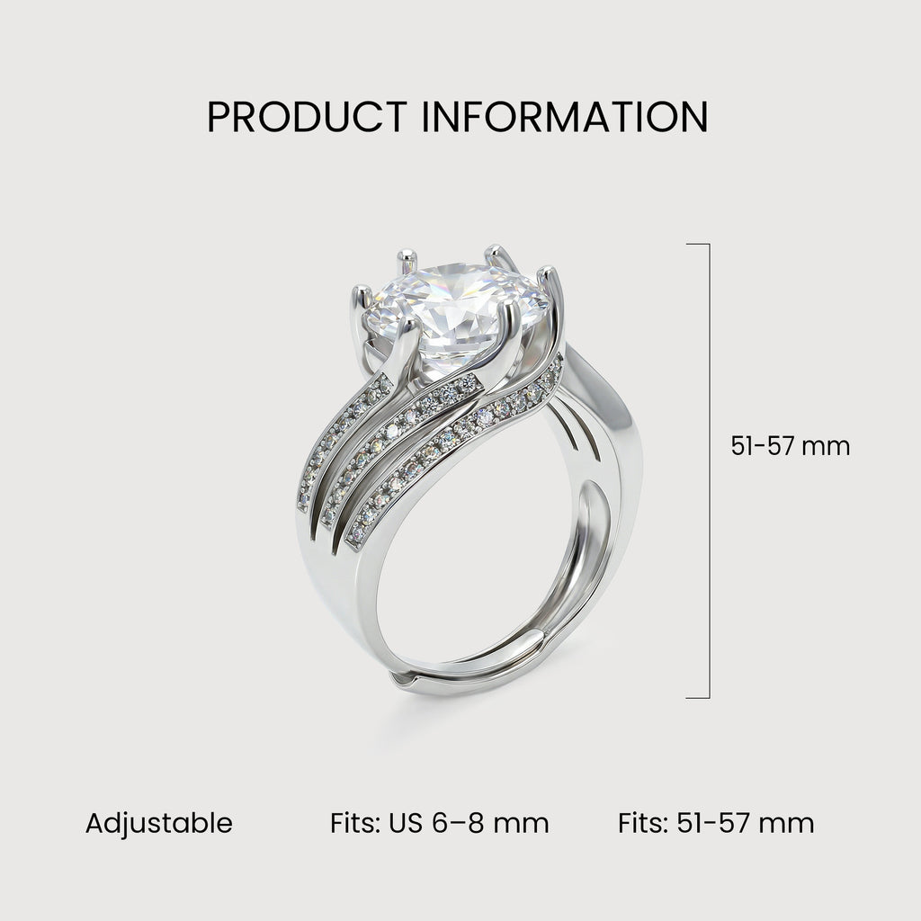 Zircon Wave Solitaire Ring