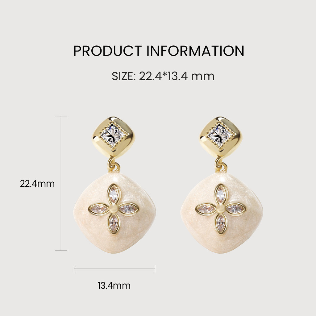 Gold Petal Drop Earrings