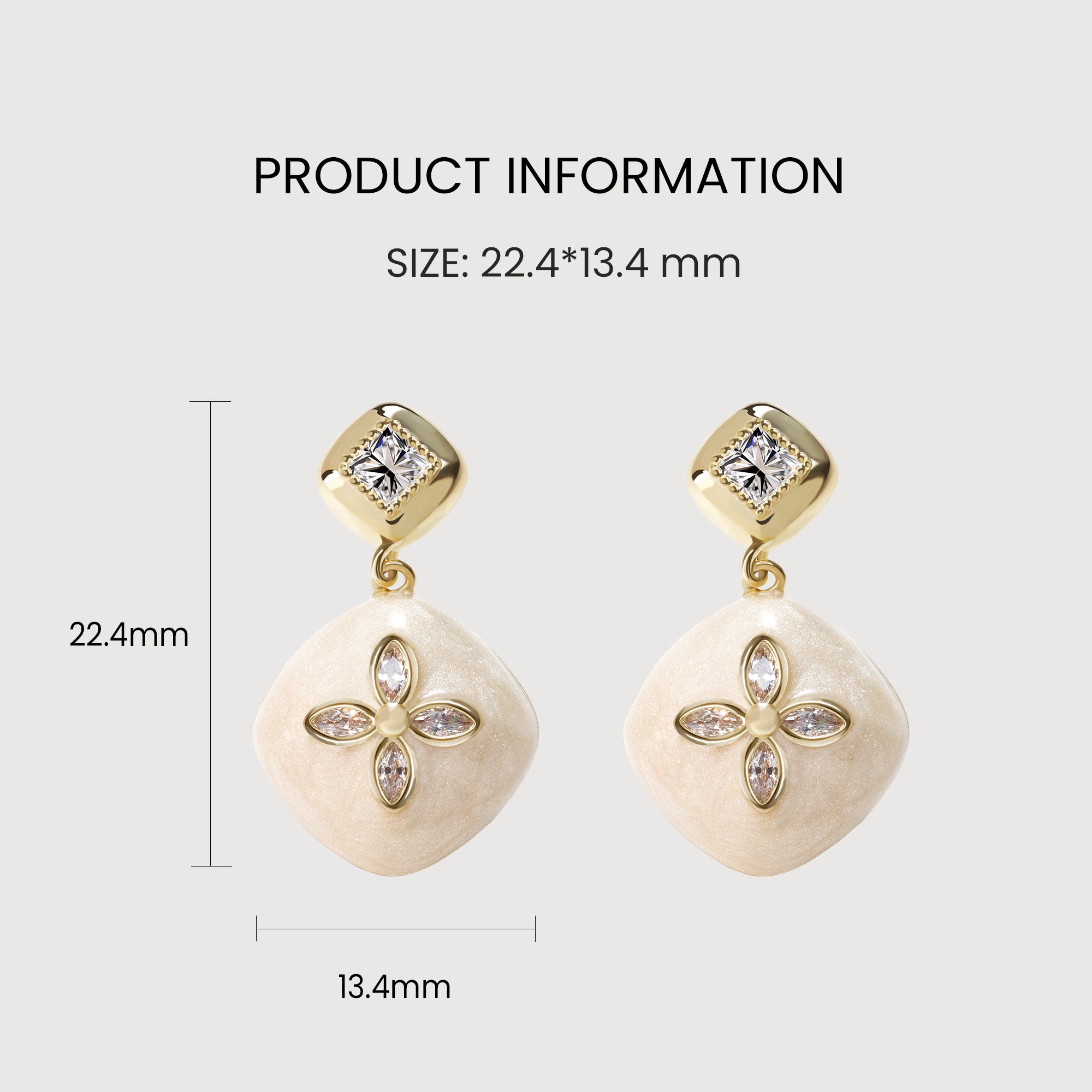 Gold Petal Drop Earrings