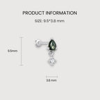 Moss Agate Drop Studs