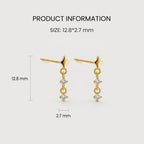 Star Zircon Drop Earrings