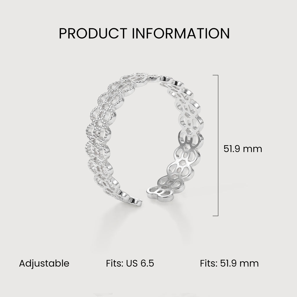Silver Lace Open Ring