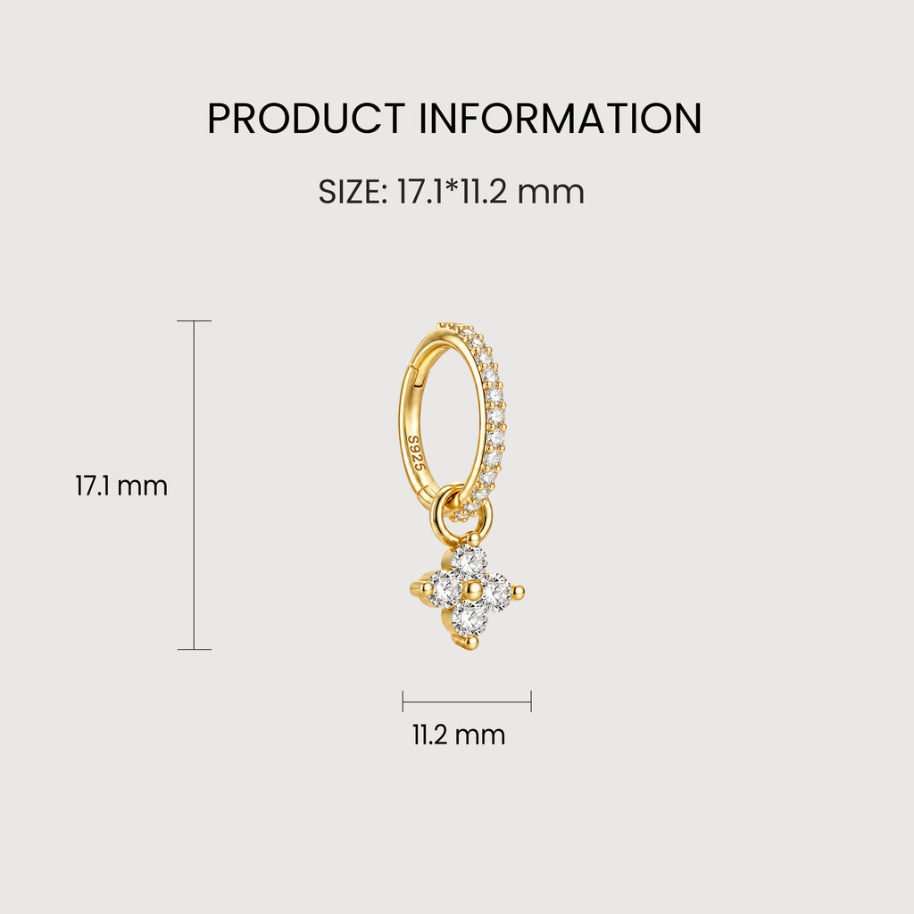 Zircon Clover Huggie Earrings