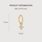 Zircon Clover Huggie Earrings
