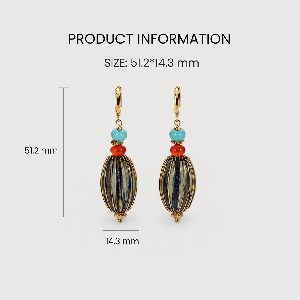 Turquoise Drop Hoops
