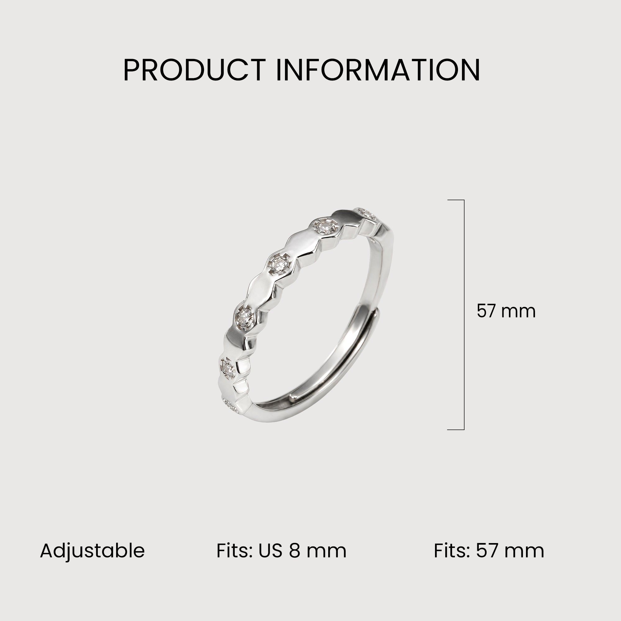 Zircon Facet Band Ring