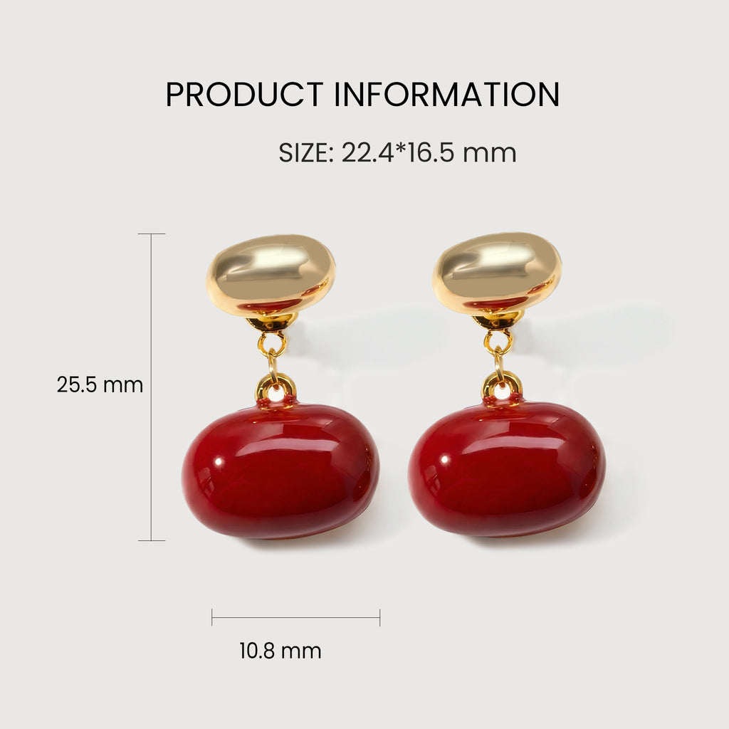 Red Enamel Drop Earrings