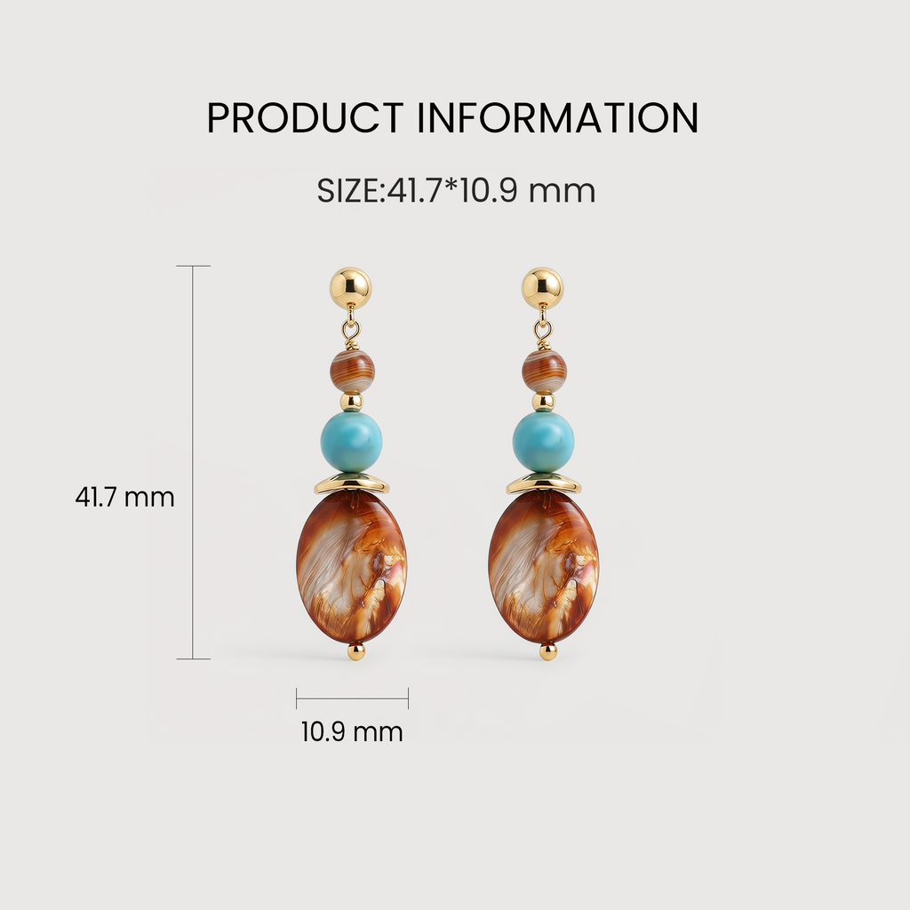 Mixed Stone Drop Earrings