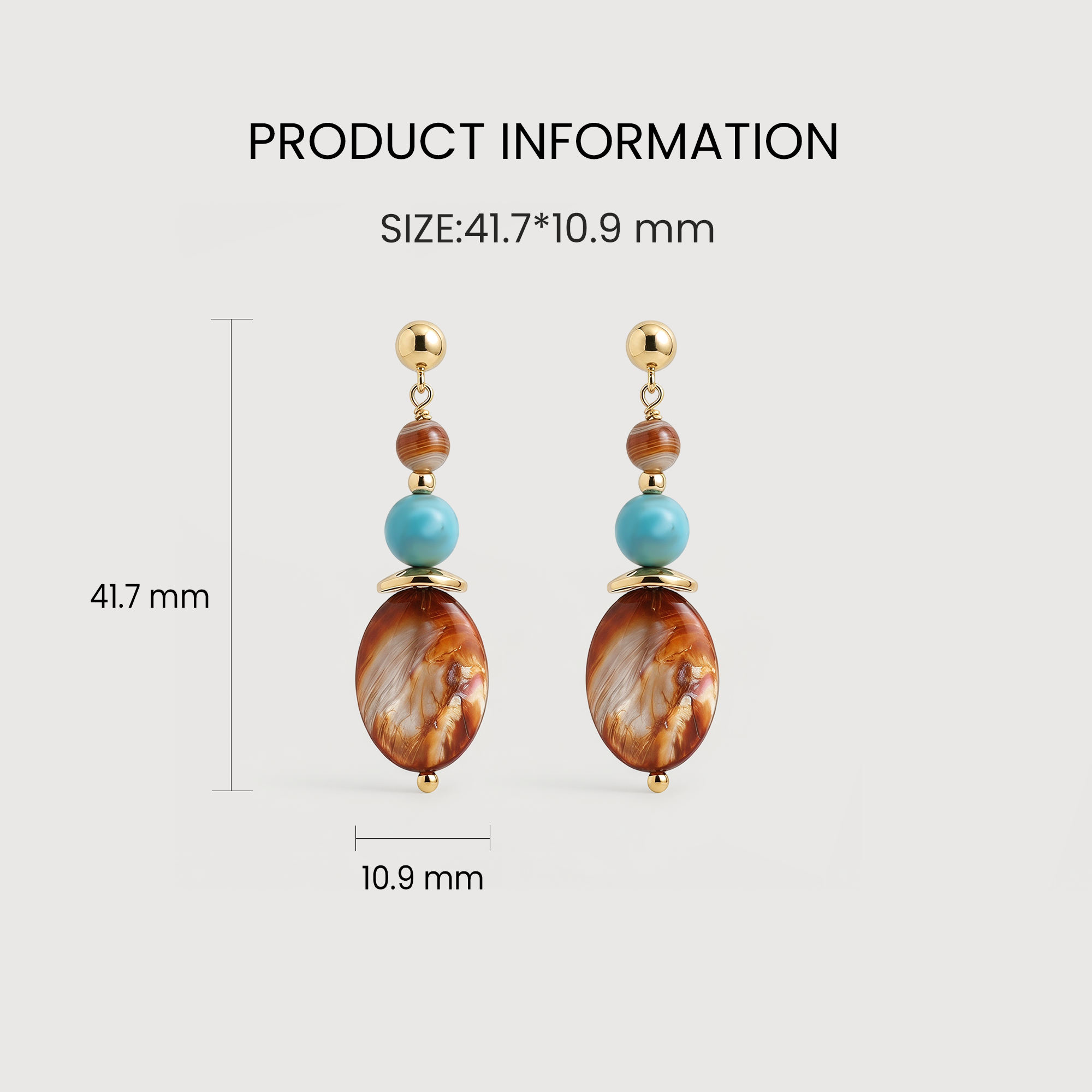 Mixed Stone Drop Earrings