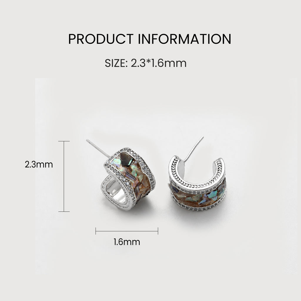 Abalone Hoop Earrings