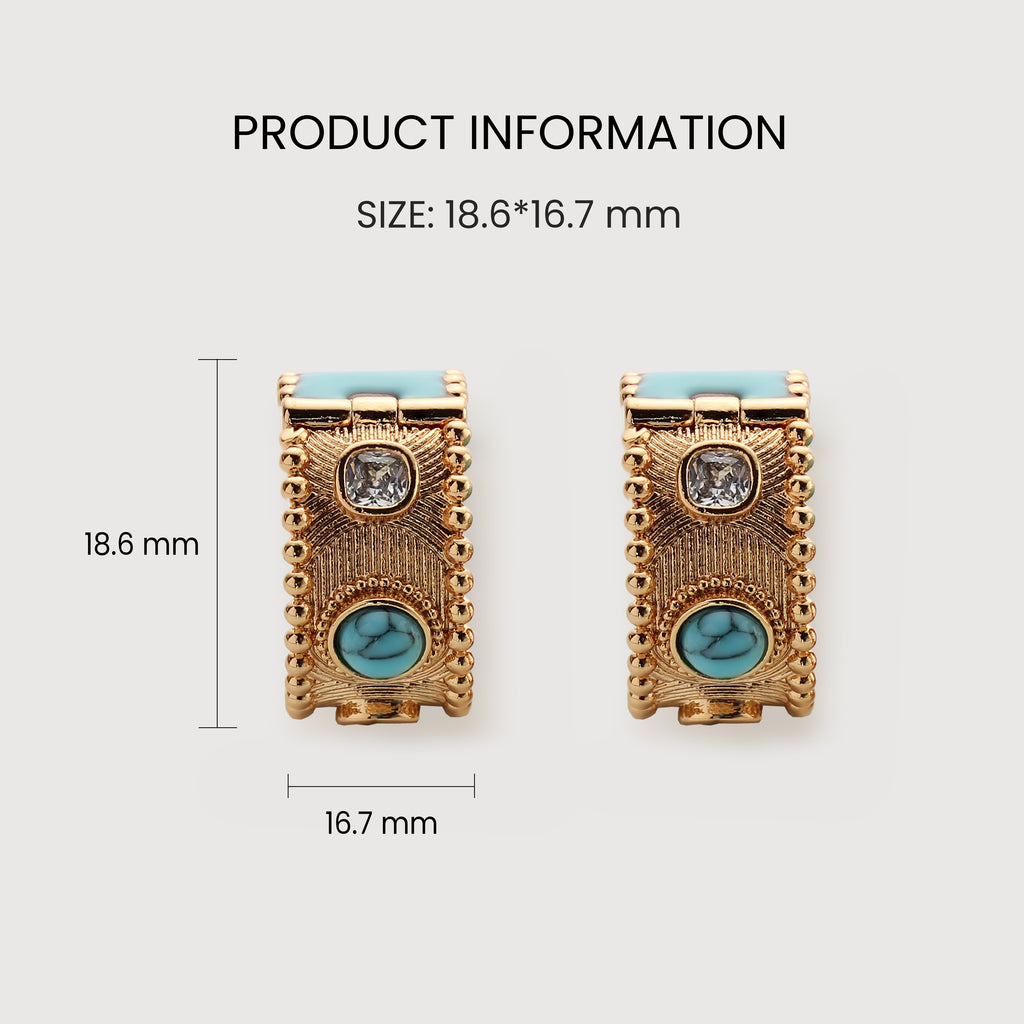 Turquoise Huggie Earrings