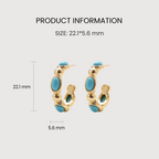 Turquoise Dome Hoops
