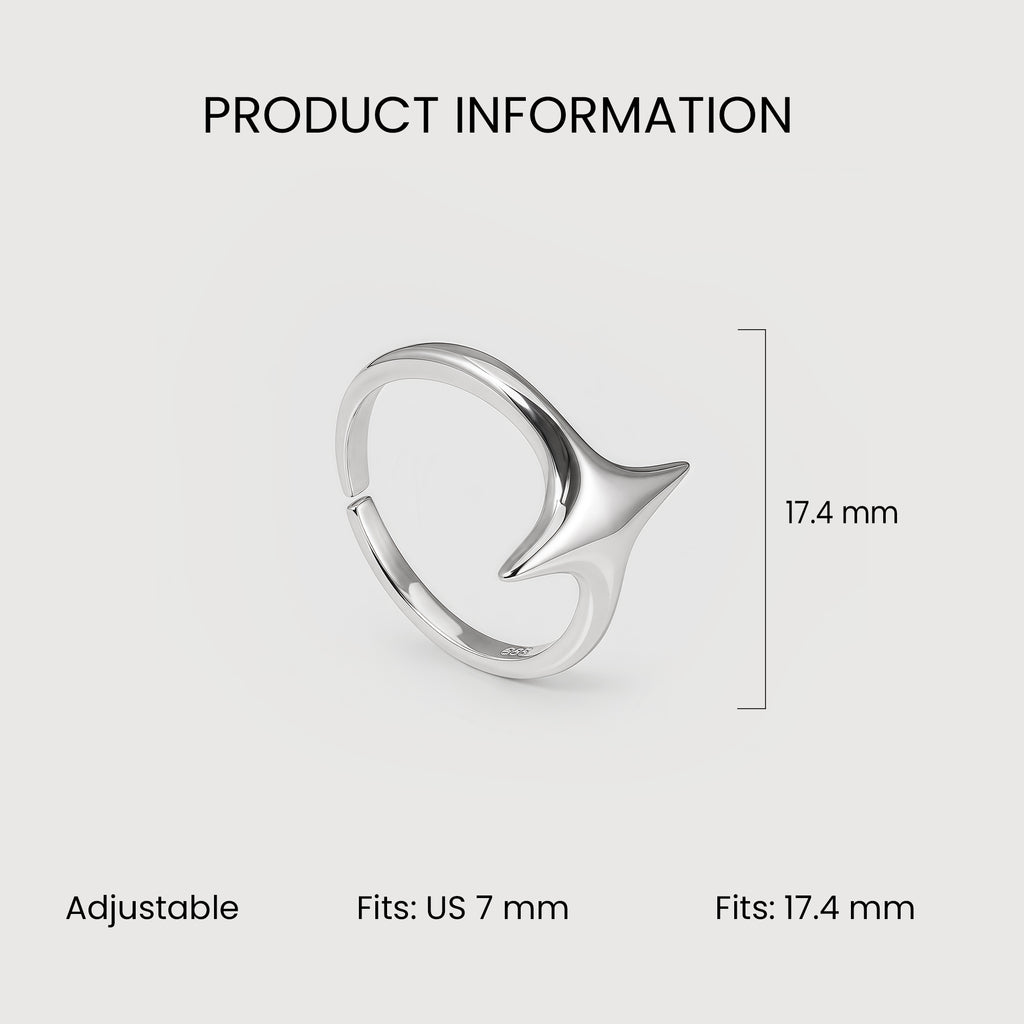 Silver Star Open Ring