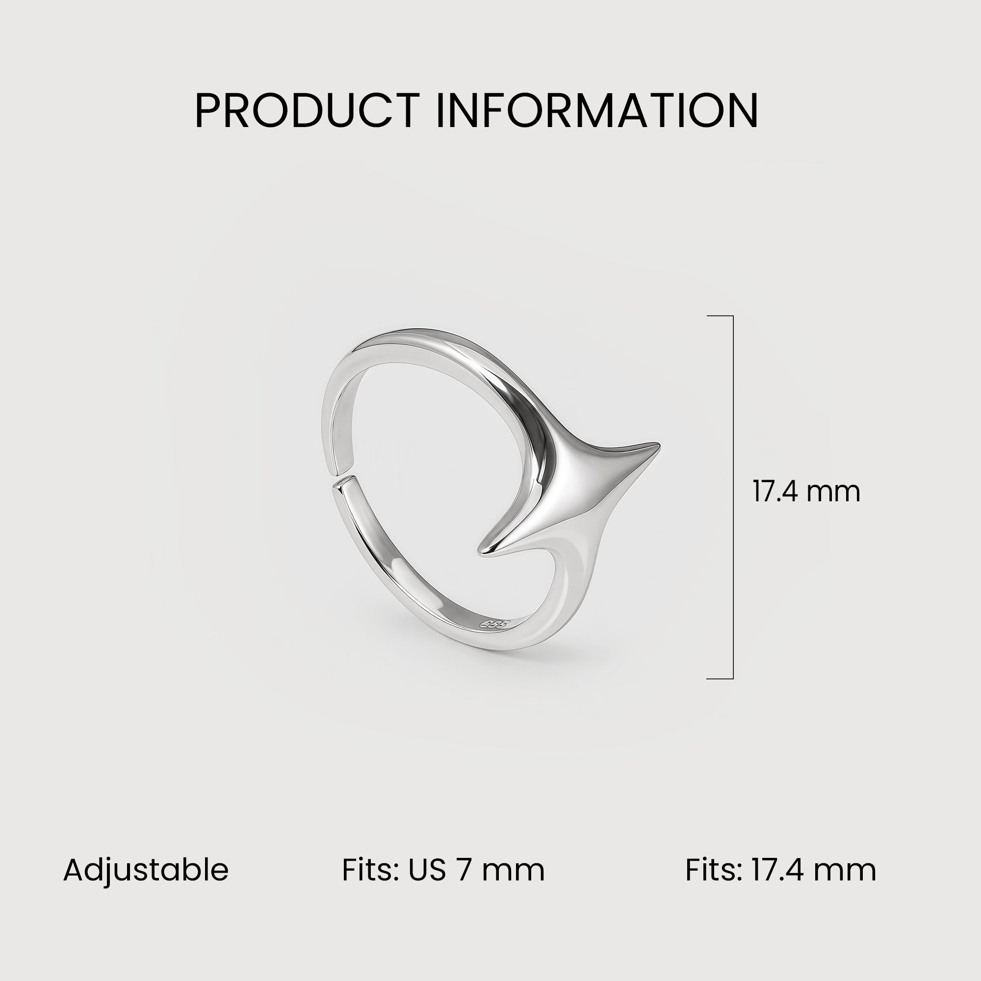 Silver Star Open Ring