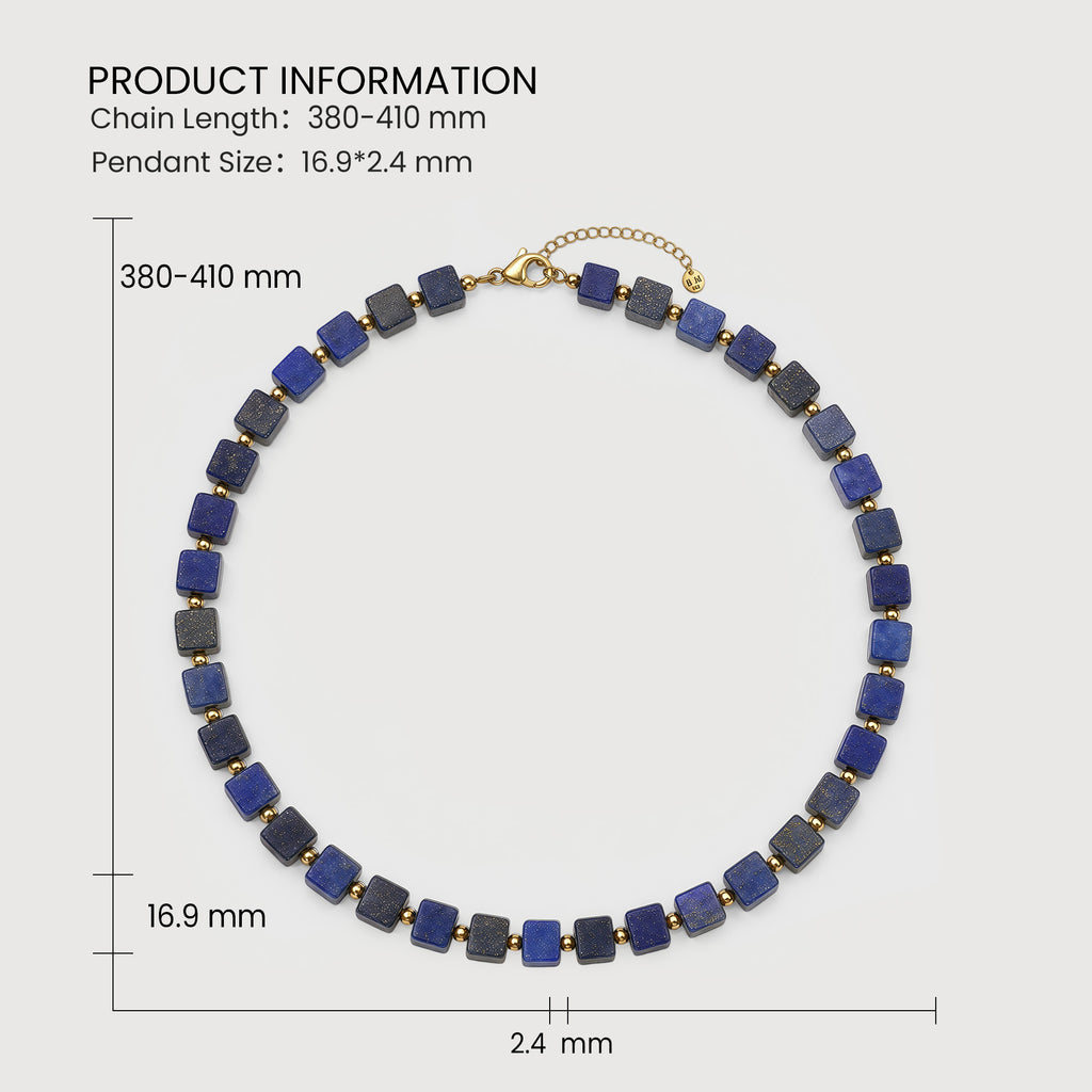 Lapis Cube Necklace
