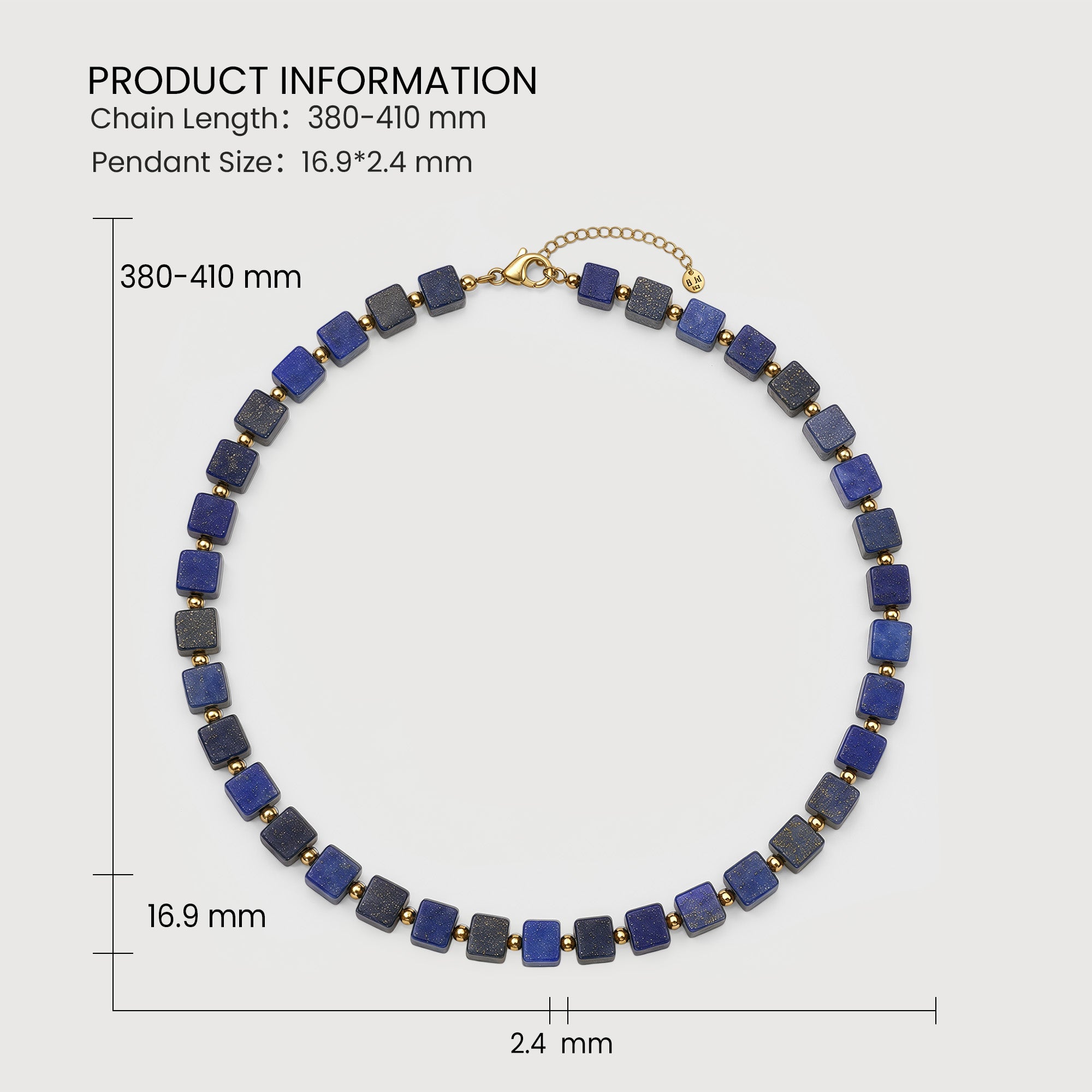 Lapis Cube Necklace