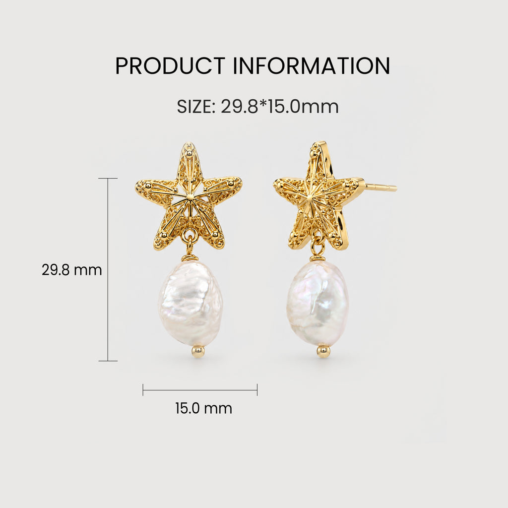 Star Baroque Pearl Earrings