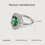 Green Zircon Halo Ring