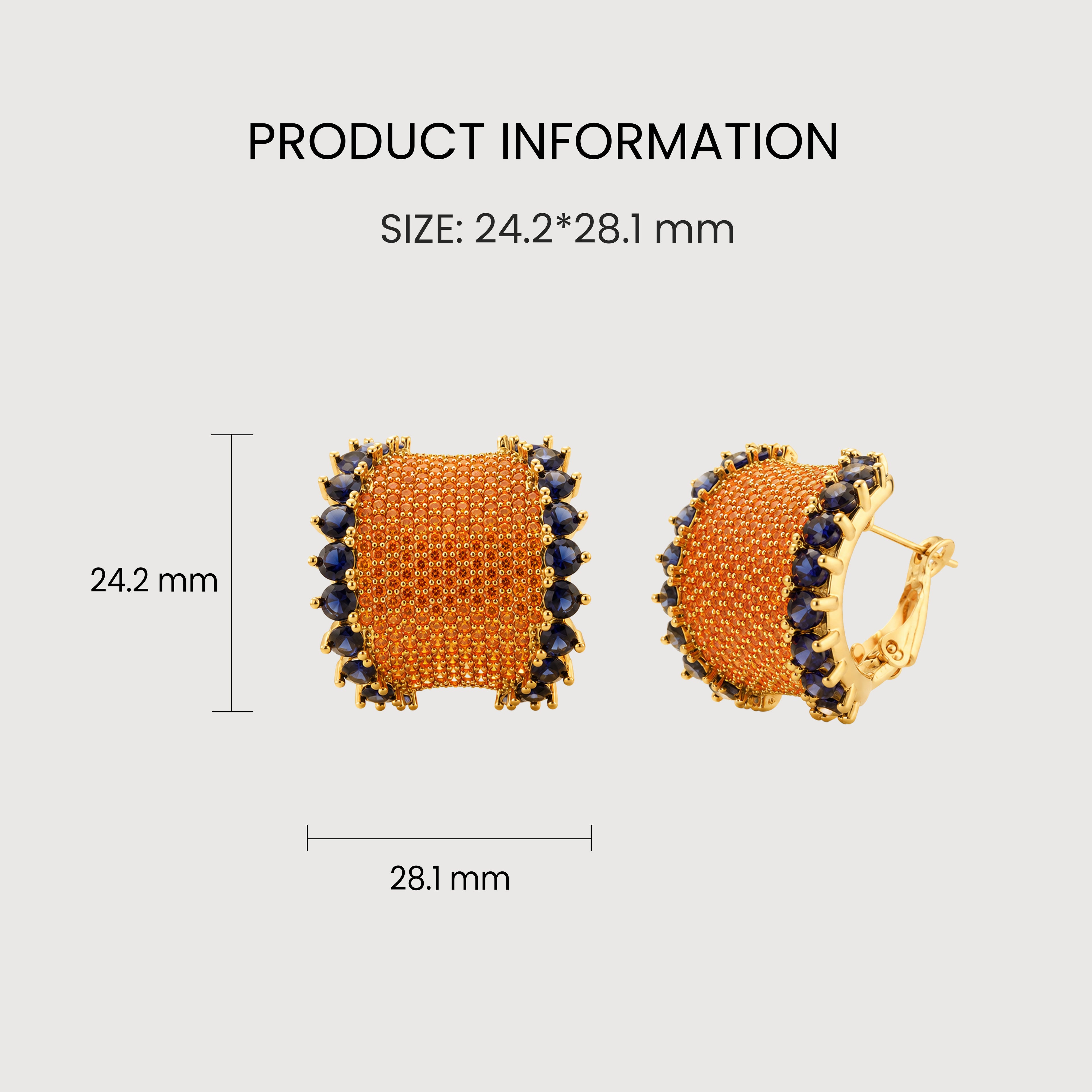 5A Zircon Hoop Earrings
