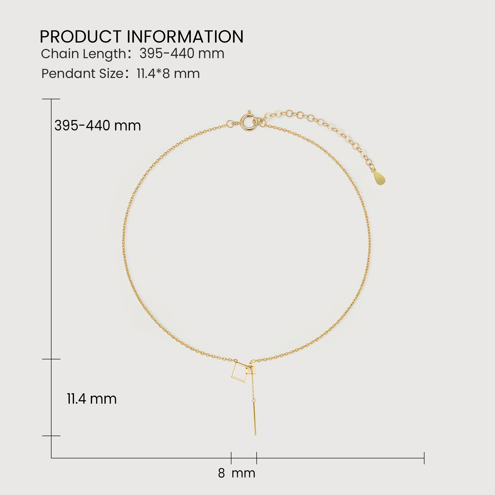 Geo Drop Gold Necklace