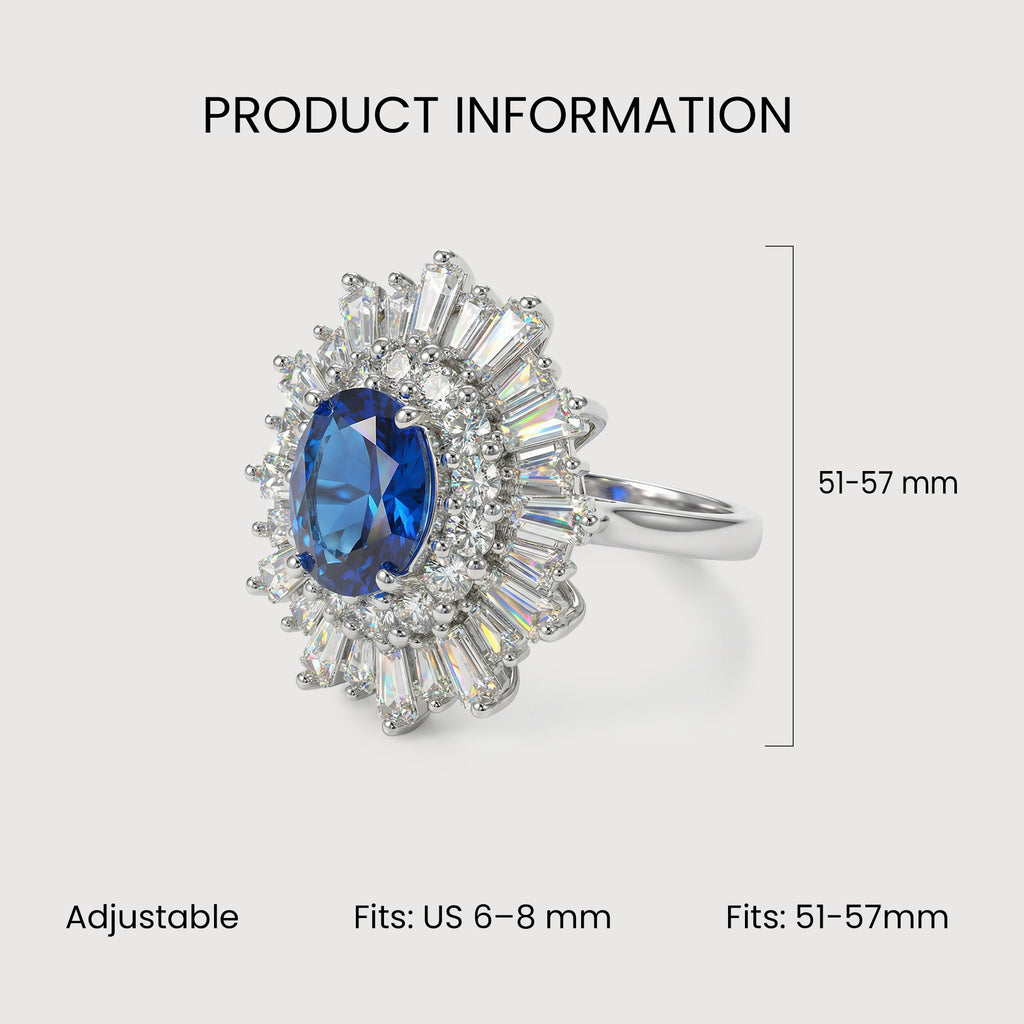 Blue Zircon Statement Ring