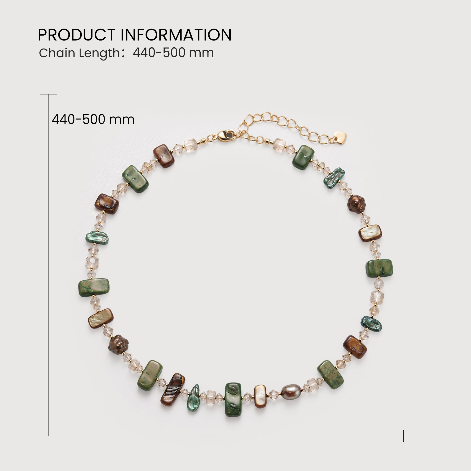 Golden Pearl Gem Necklace