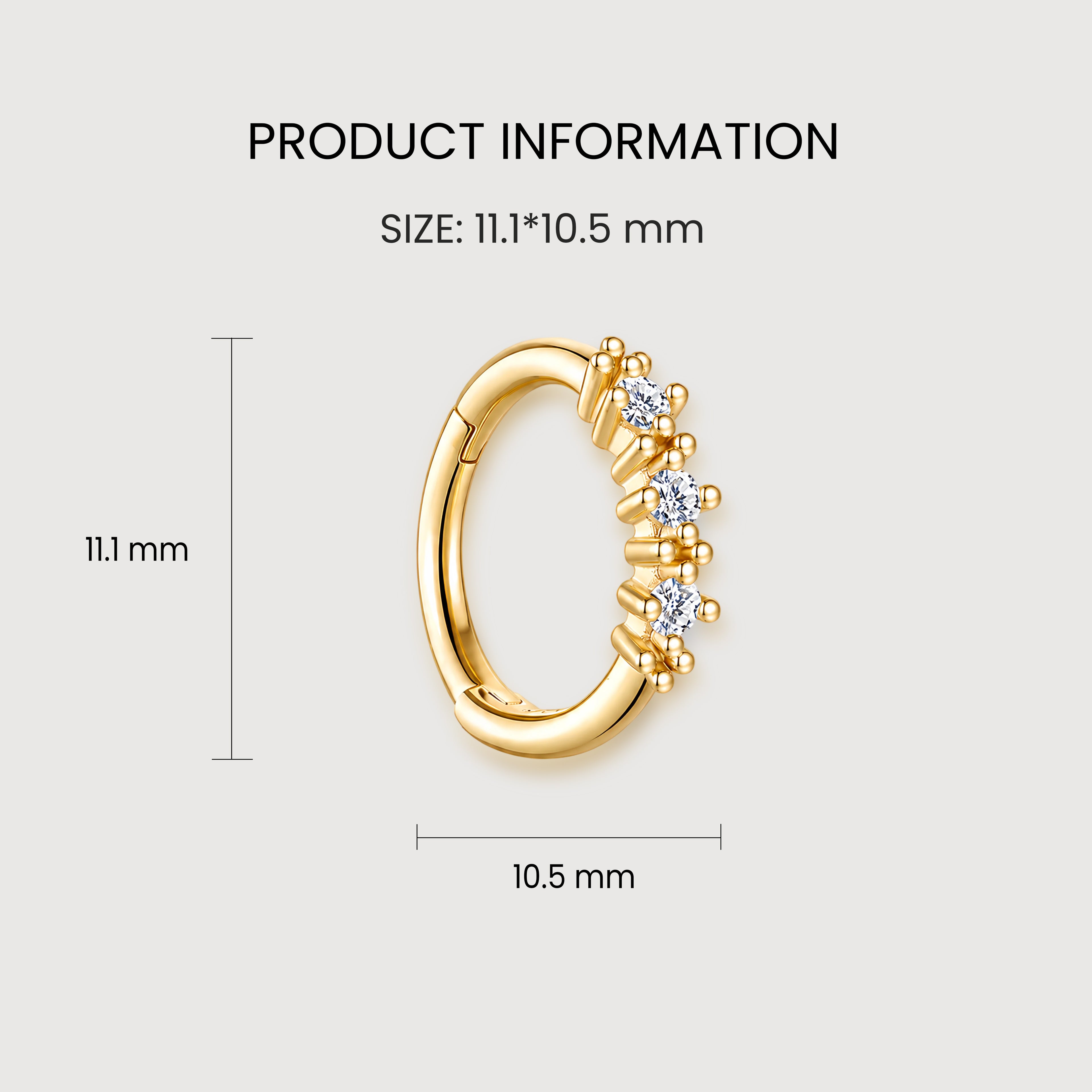 Triple Zircon Huggie