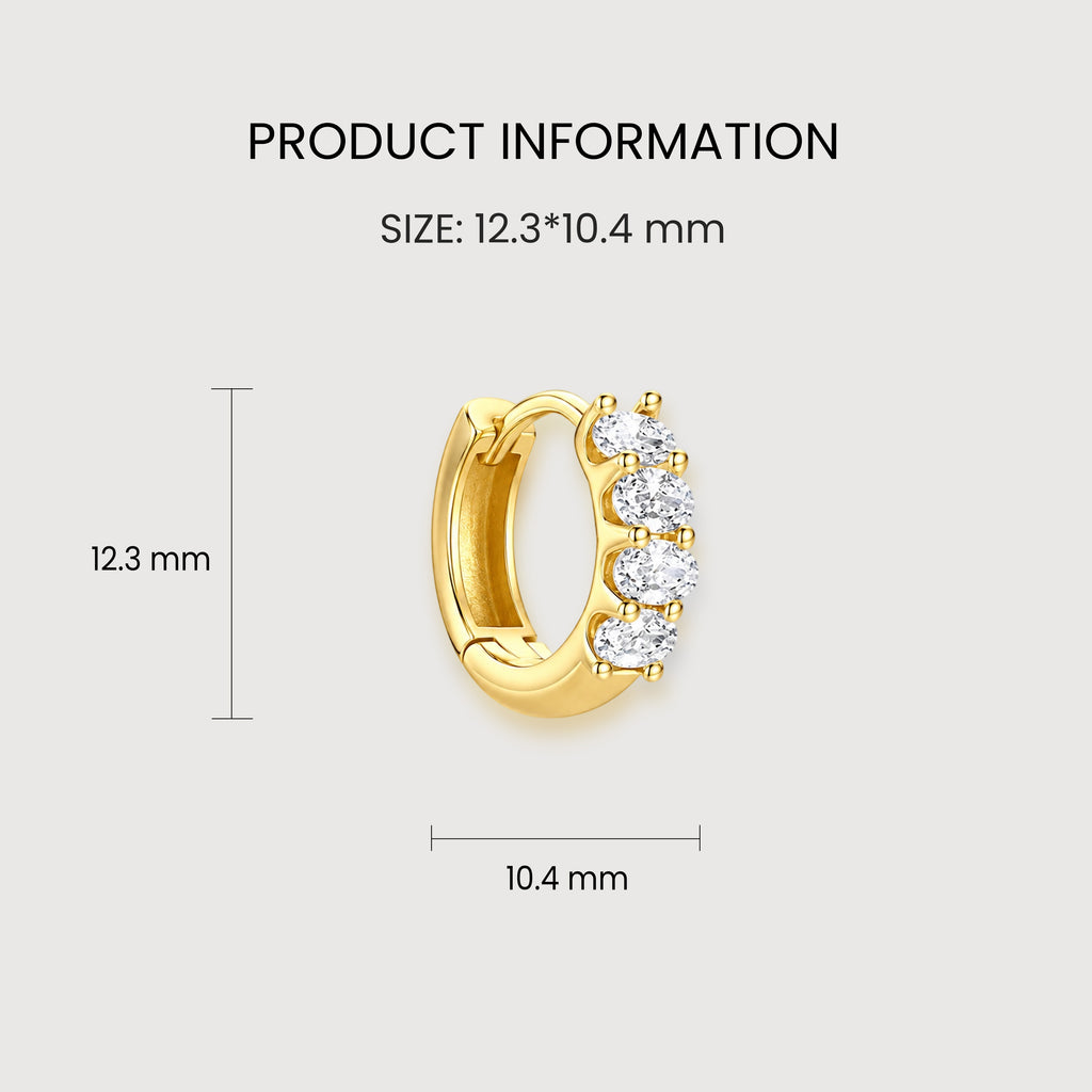 Oval Zircon Huggie
