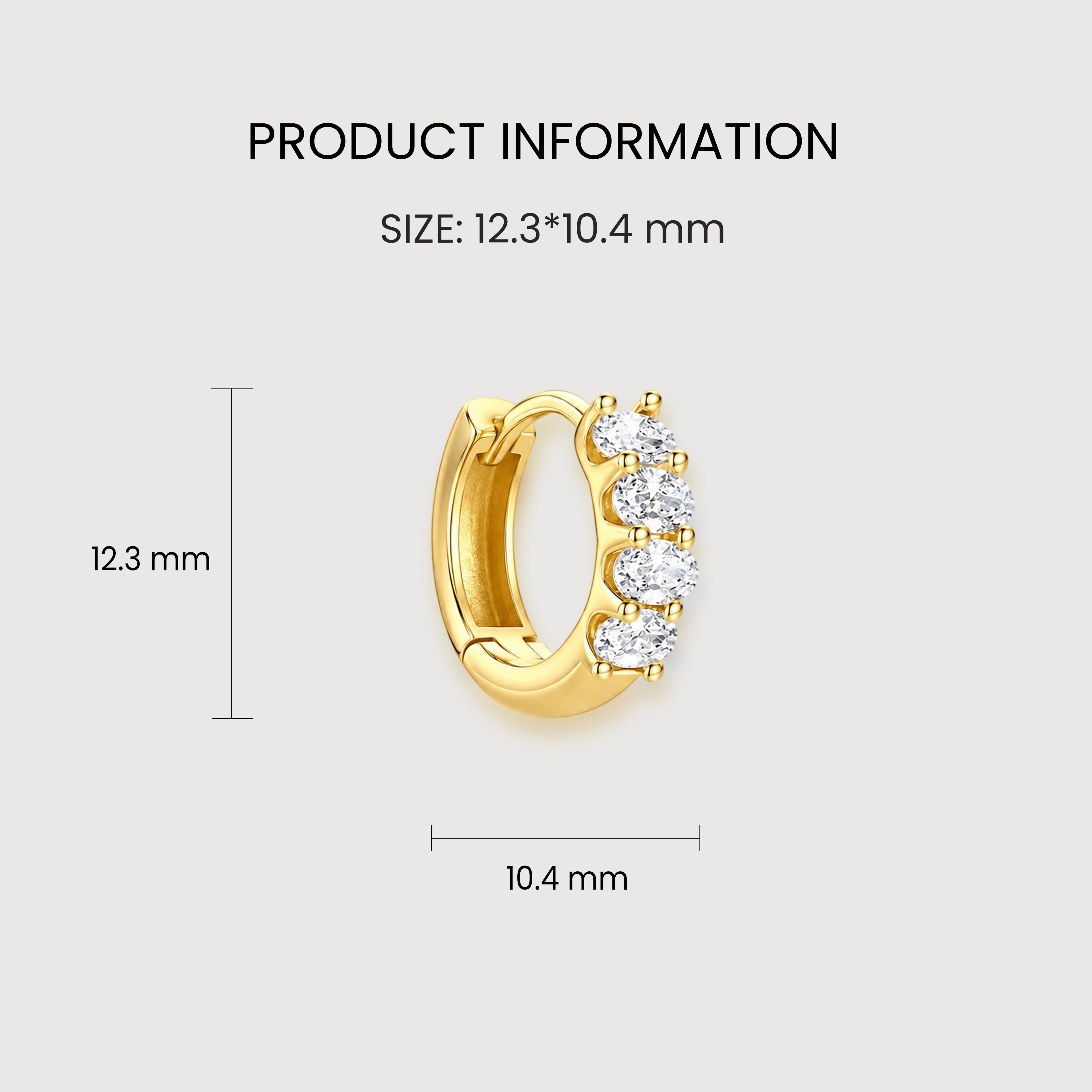Oval Zircon Huggie