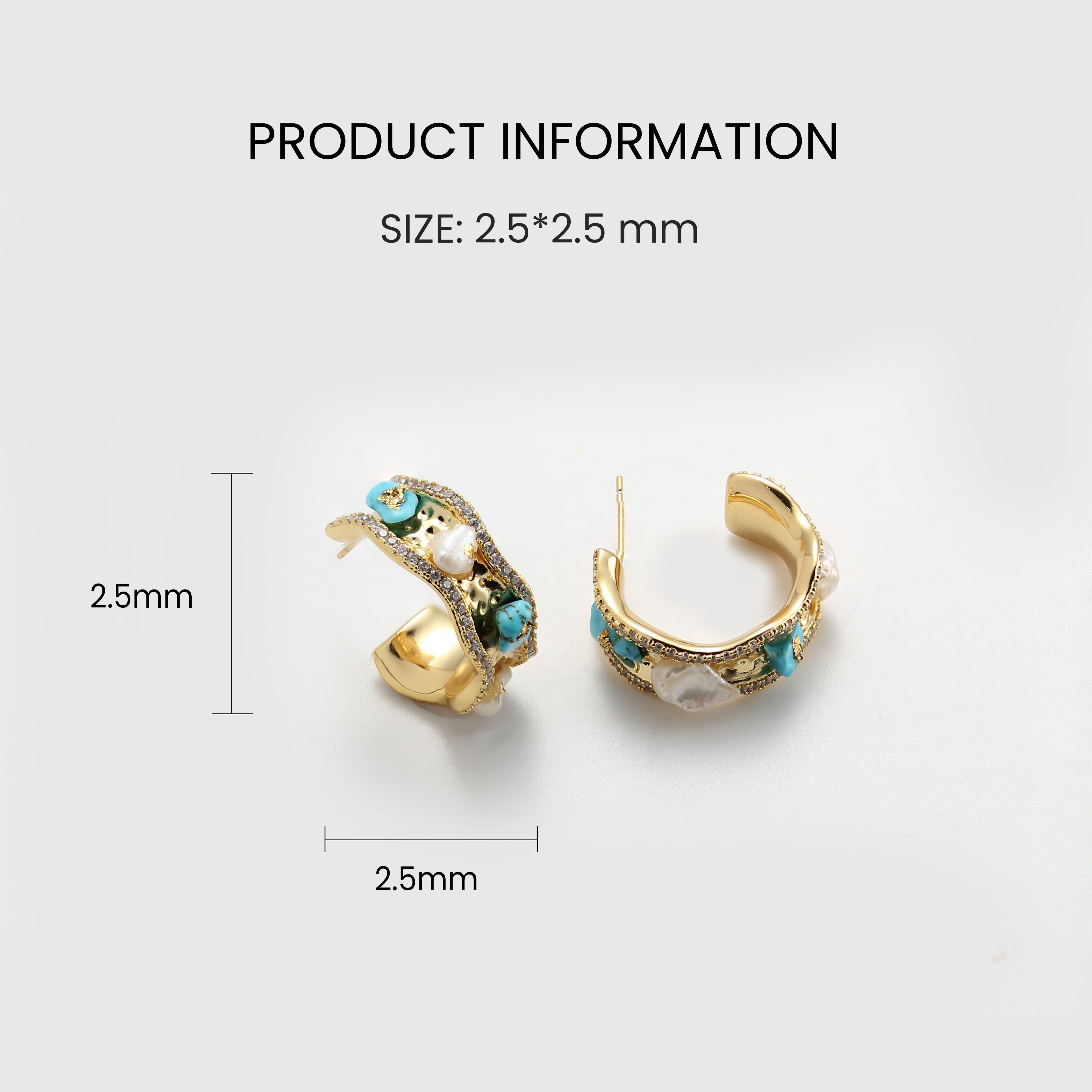 Azure Pearl Hoop Earrings