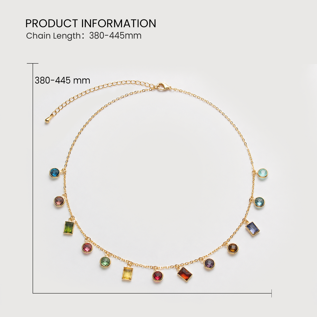 Rainbow Crystal Charm Necklace