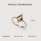 Moss Agate Radiant Ring