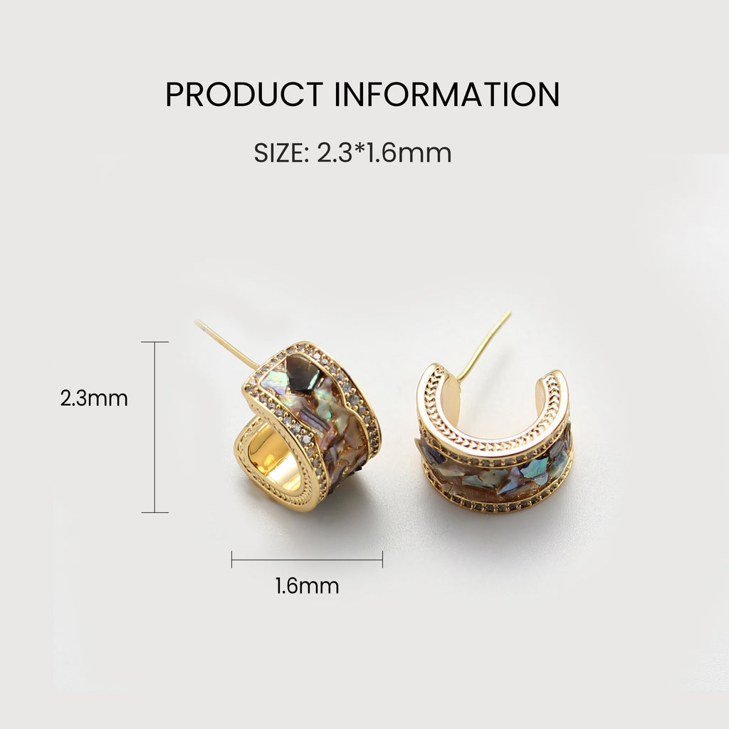 Abalone Hoop Earrings